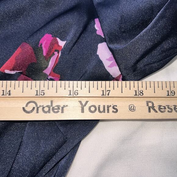 JOIE Floral Wrap Dress Size M Midnight Navy Blue Pink Miltona MSRP $398 NEW NWT - Picture 6 of 12